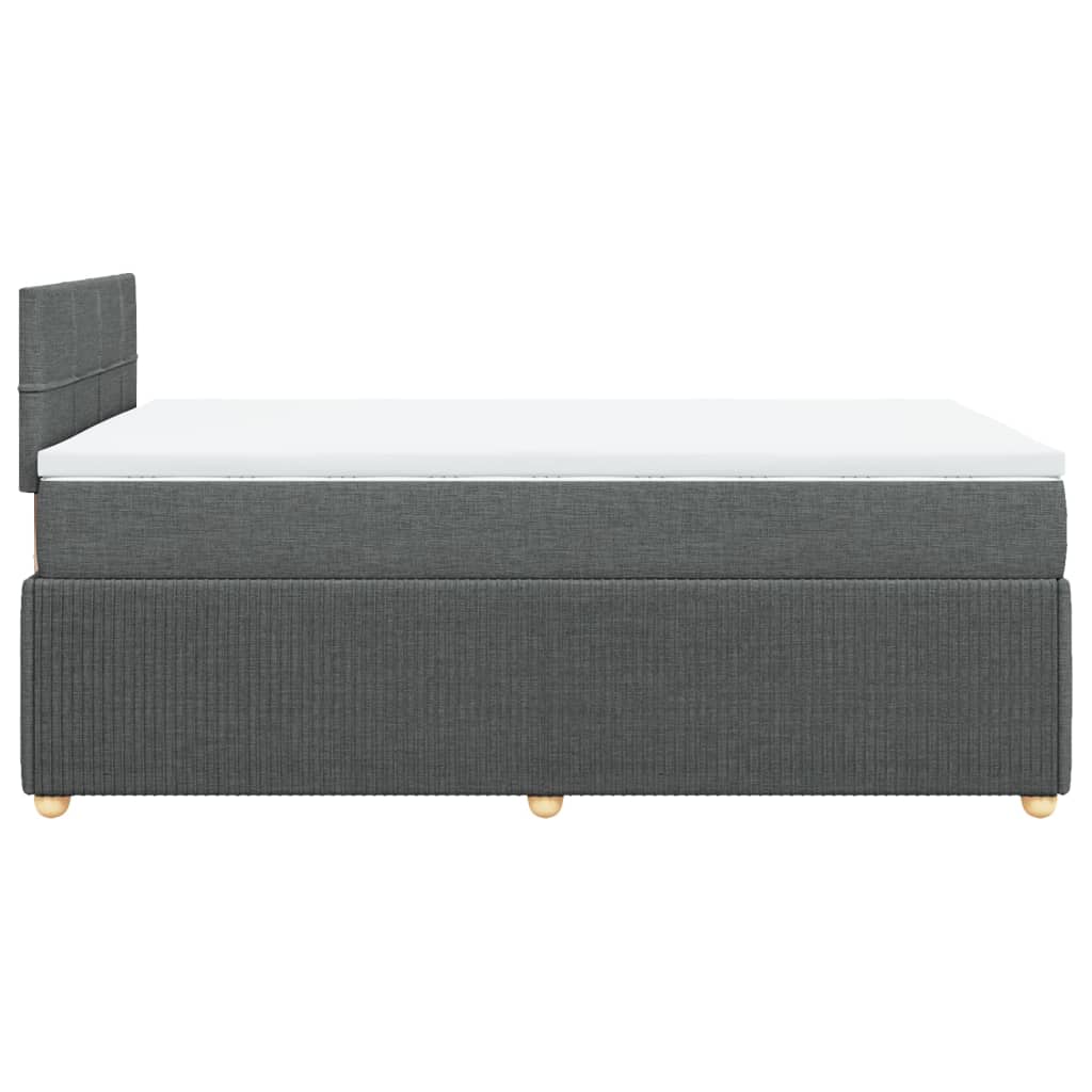 Boxspring met matras stof donkergrijs 120x200 cm
