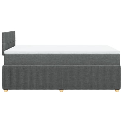 Boxspring met matras stof donkergrijs 120x200 cm