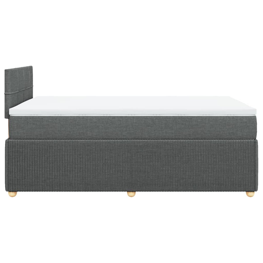 Boxspring met matras stof donkergrijs 120x200 cm
