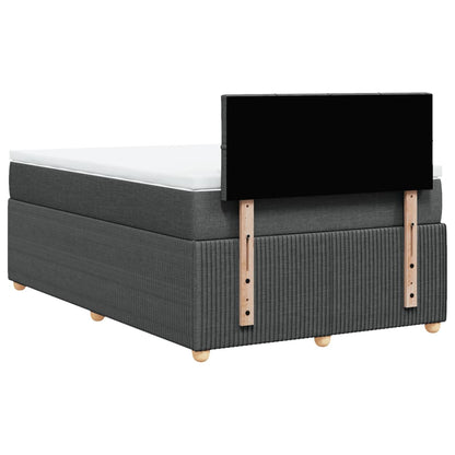 Boxspring met matras stof donkergrijs 120x200 cm