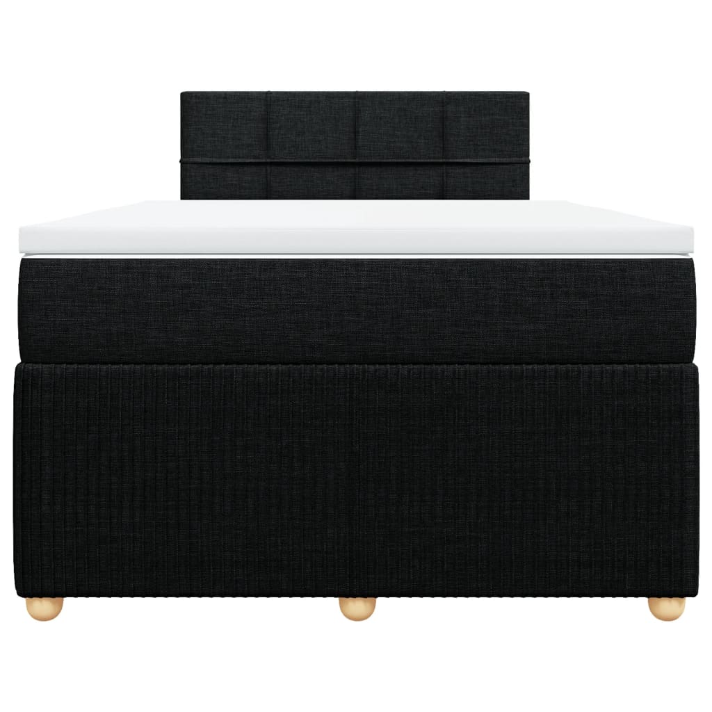 Boxspring met matras stof zwart 120x200 cm
