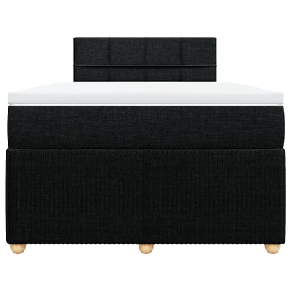 Boxspring met matras stof zwart 120x200 cm