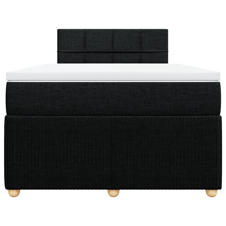 Boxspring met matras stof zwart 120x200 cm