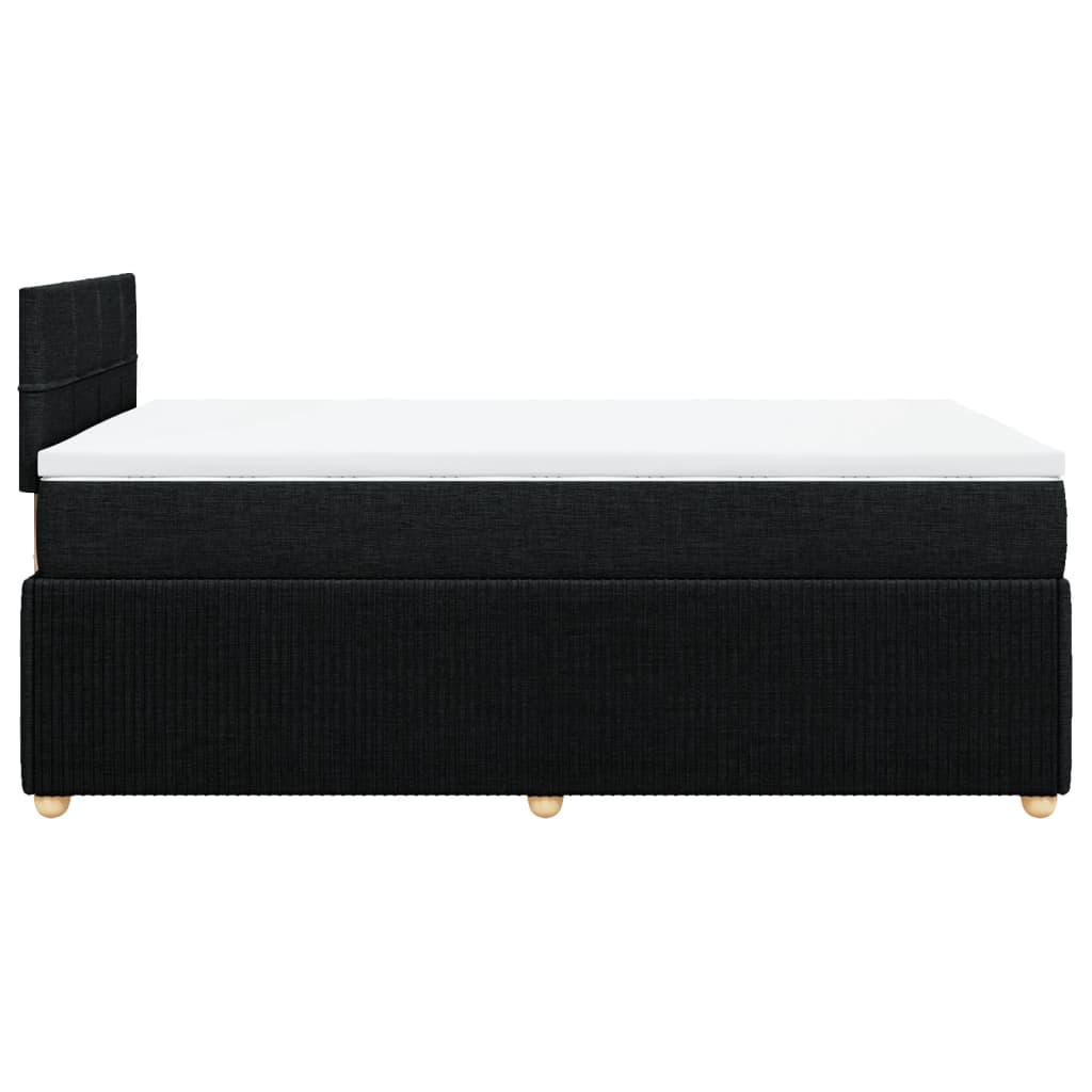 Boxspring met matras stof zwart 120x200 cm