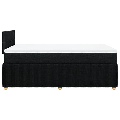Boxspring met matras stof zwart 120x200 cm