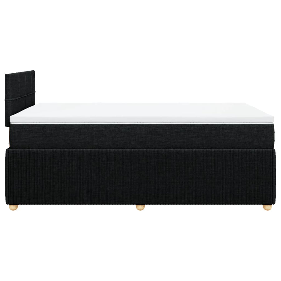 Boxspring met matras stof zwart 120x200 cm