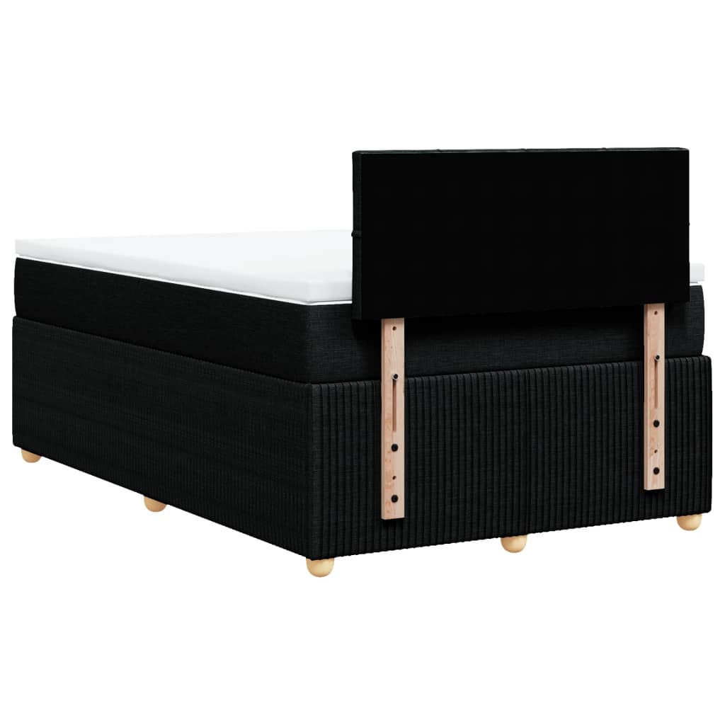 Boxspring met matras stof zwart 120x200 cm