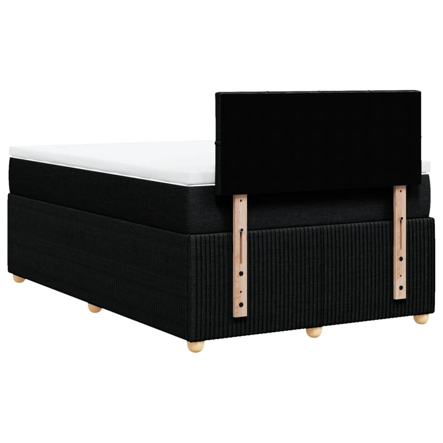 Boxspring met matras stof zwart 120x200 cm
