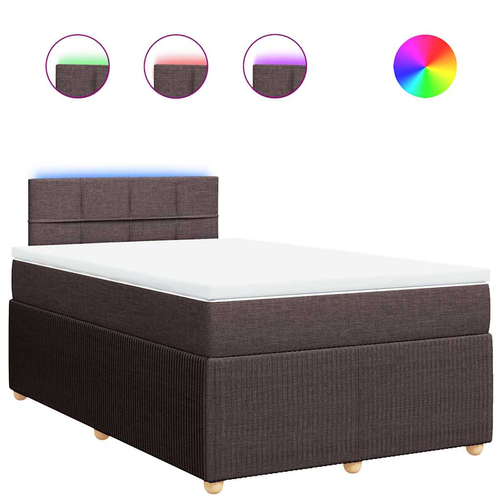 Boxspring met matras stof donkerbruin 120x200 cm