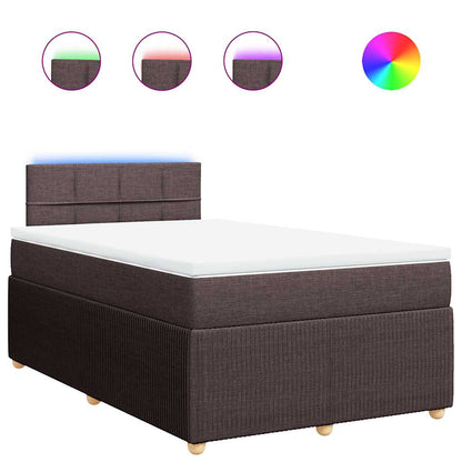 Boxspring met matras stof donkerbruin 120x200 cm