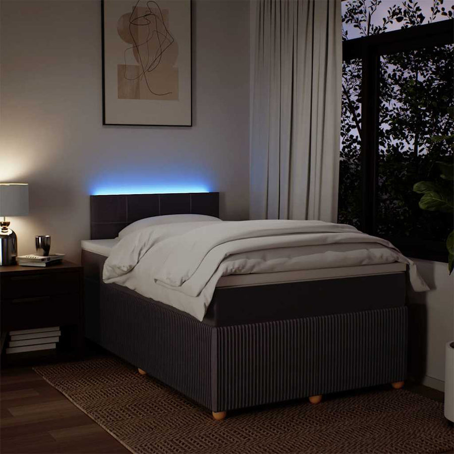 Boxspring met matras stof donkerbruin 120x200 cm