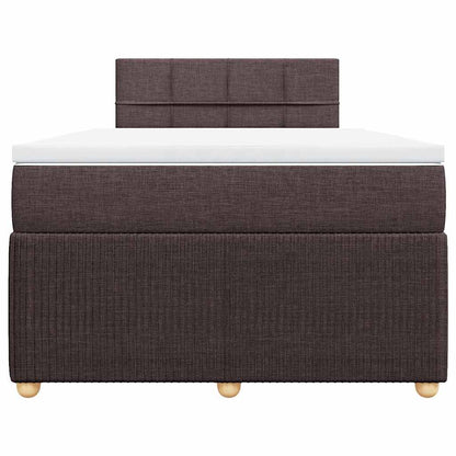 Boxspring met matras stof donkerbruin 120x200 cm