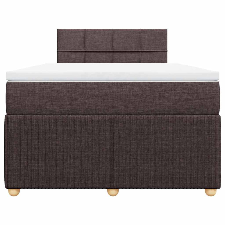 Boxspring met matras stof donkerbruin 120x200 cm