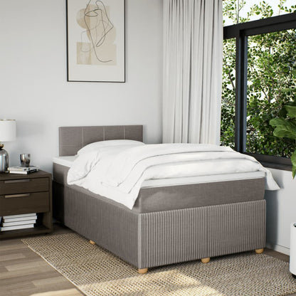 Boxspring met matras stof taupe 120x200 cm