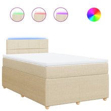Boxspring met matras stof crèmekleurig 120x200 cm