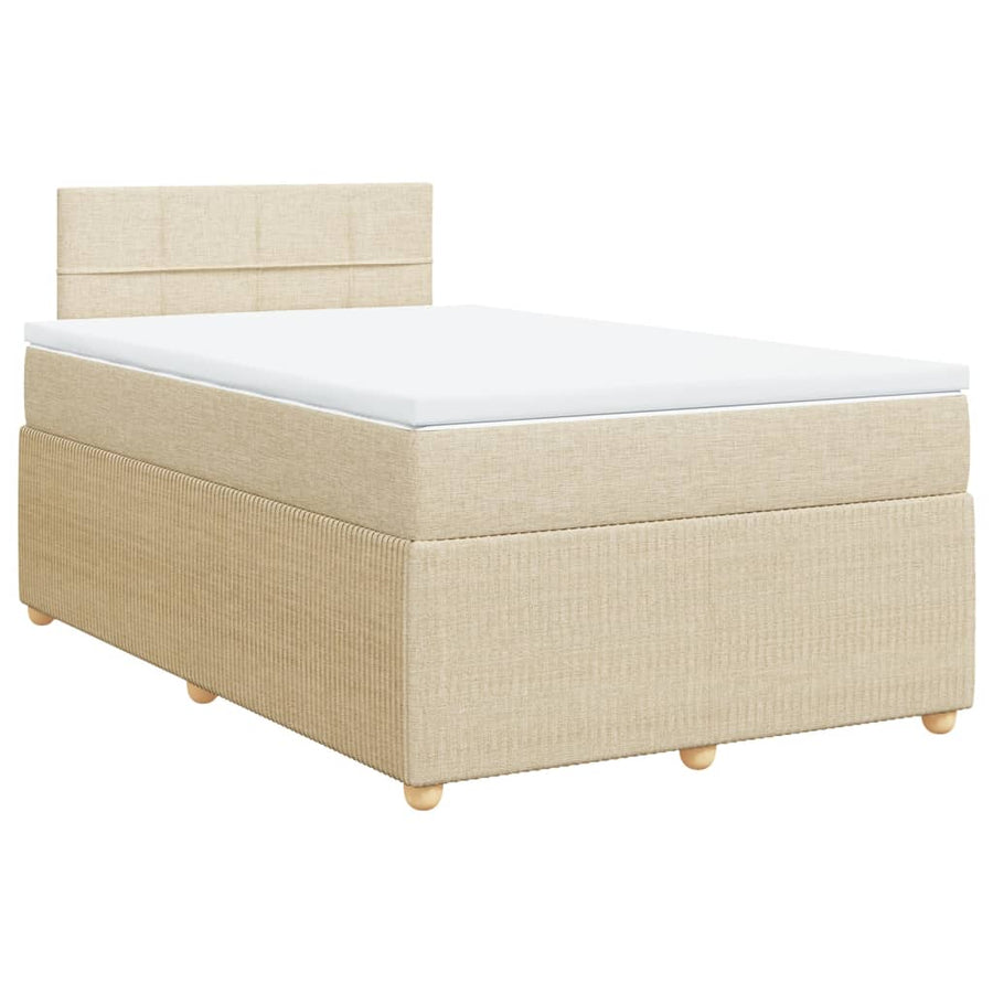 Boxspring met matras stof crèmekleurig 120x200 cm