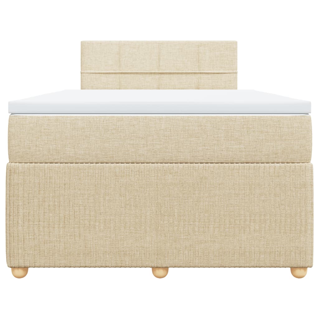 Boxspring met matras stof crèmekleurig 120x200 cm