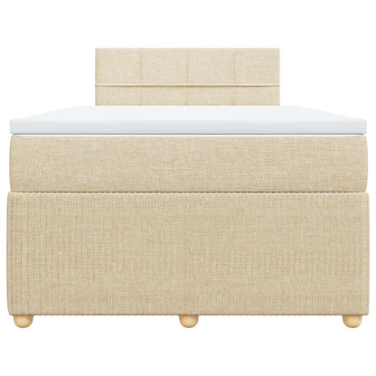 Boxspring met matras stof crèmekleurig 120x200 cm