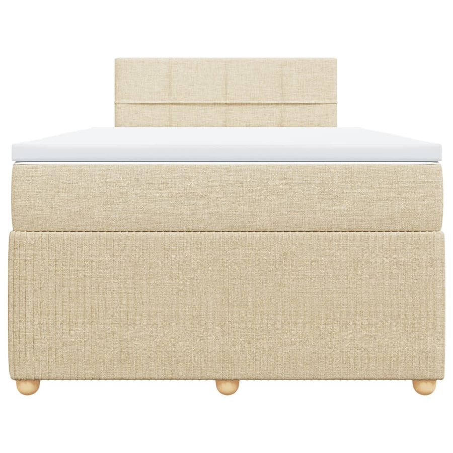 Boxspring met matras stof crèmekleurig 120x200 cm