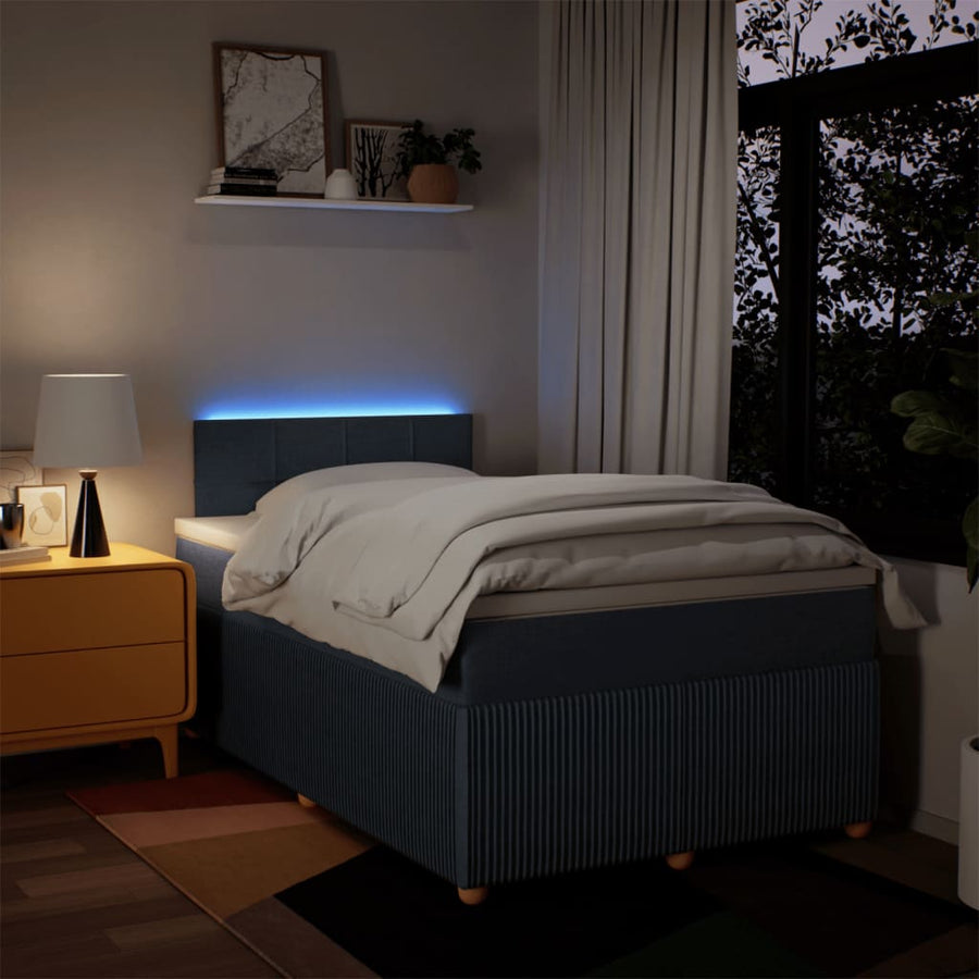 Boxspring met matras stof blauw 120x200 cm