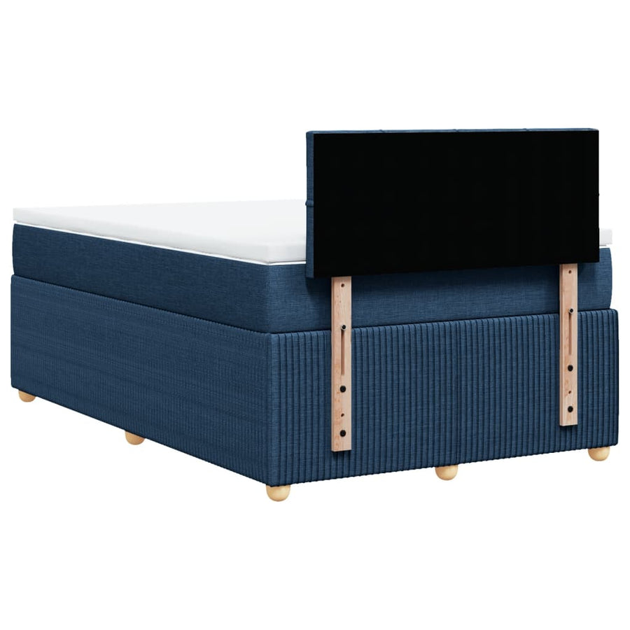 Boxspring met matras stof blauw 120x200 cm