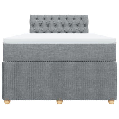 Boxspring met matras stof lichtgrijs 120x200 cm