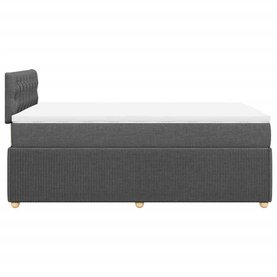 Boxspring met matras stof donkergrijs 120x200 cm