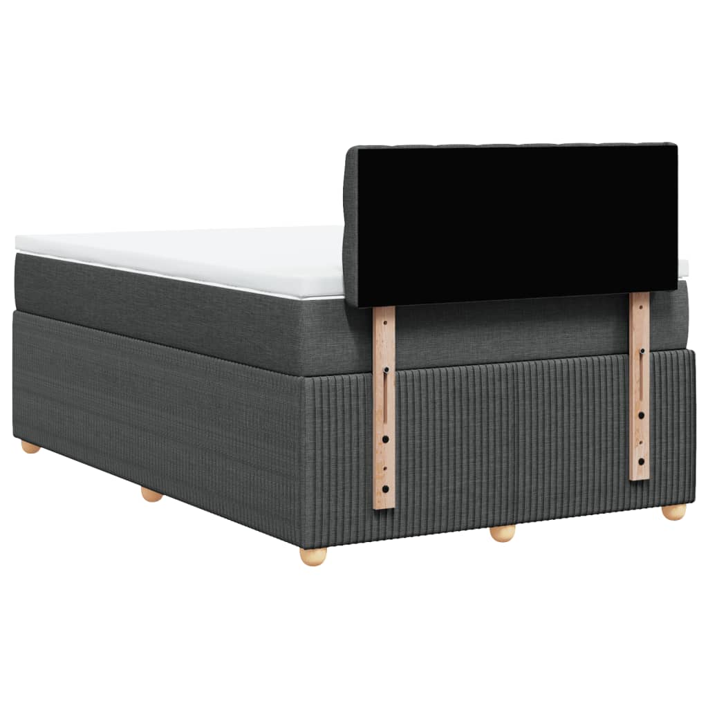 Boxspring met matras stof donkergrijs 120x200 cm