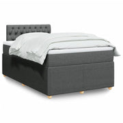 Boxspring 120x200 cm donkergrijs met pocketveringmatras