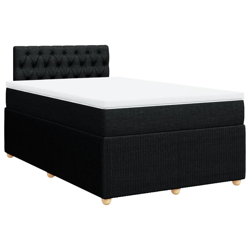 Boxspring met matras stof zwart 120x200 cm
