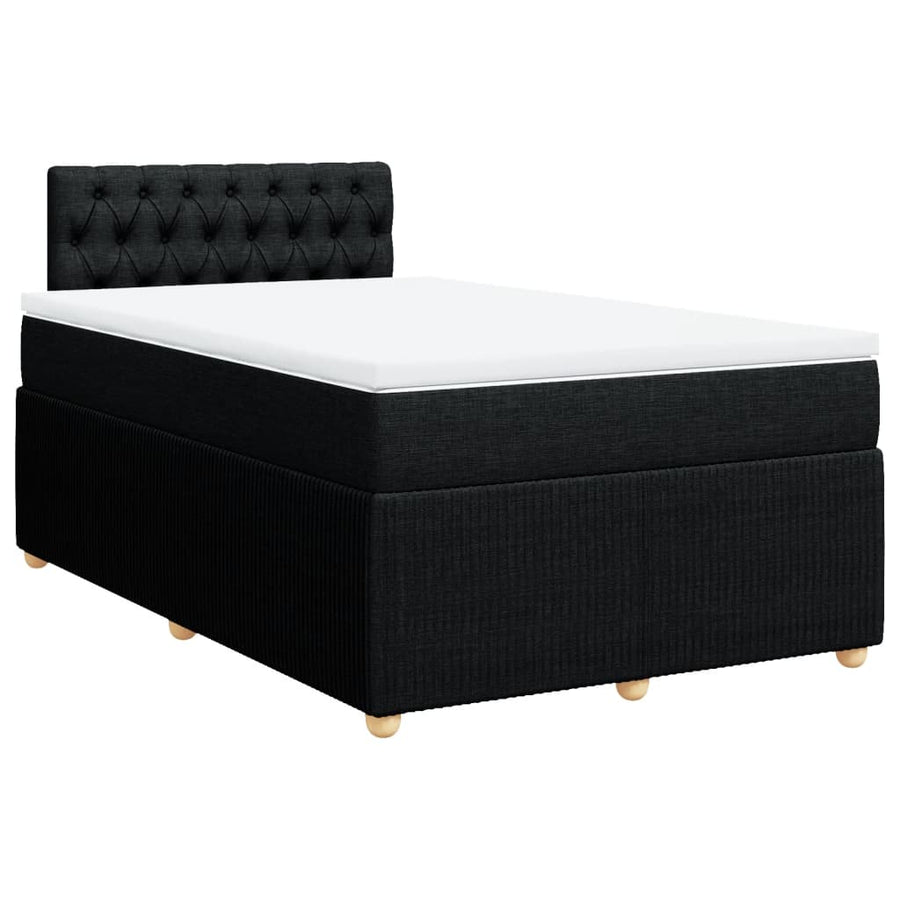Boxspring met matras stof zwart 120x200 cm