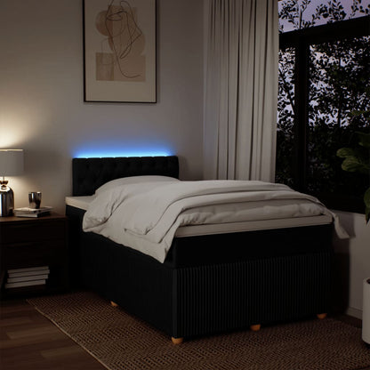 Boxspring met matras stof zwart 120x200 cm