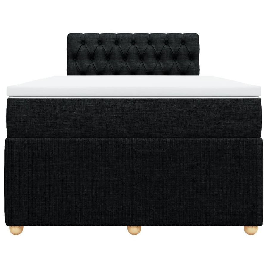 Boxspring met matras stof zwart 120x200 cm