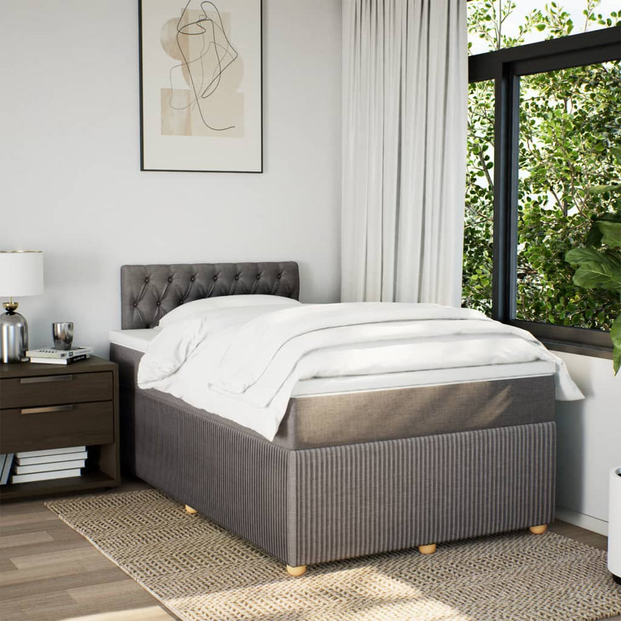 Boxspring met matras stof taupe 120x200 cm