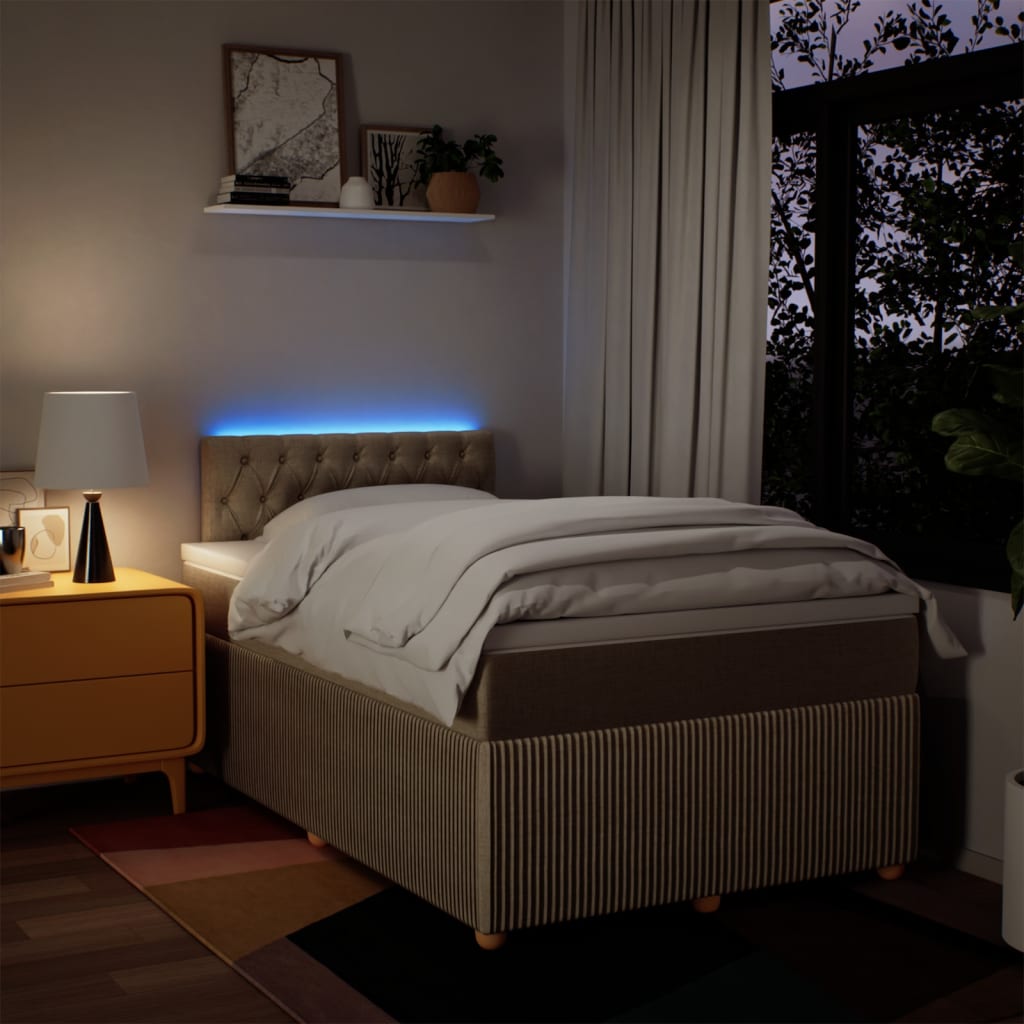 Boxspring met matras stof crèmekleurig 120x200 cm