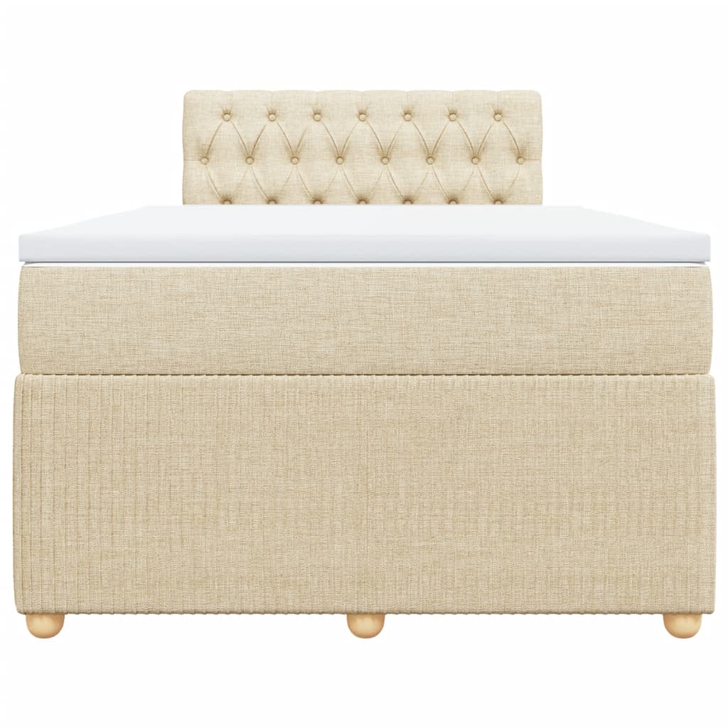 Boxspring met matras stof crèmekleurig 120x200 cm