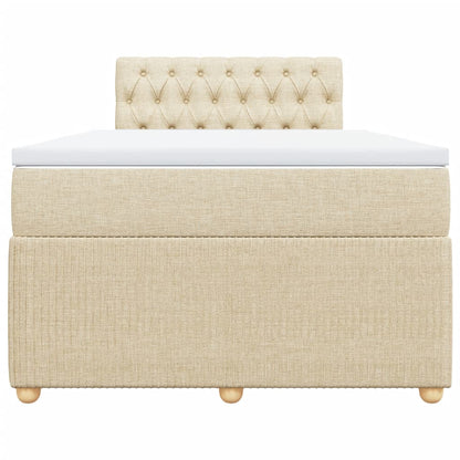 Boxspring met matras stof crèmekleurig 120x200 cm