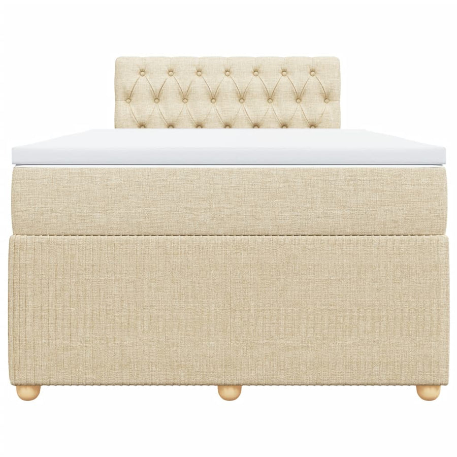Boxspring met matras stof crèmekleurig 120x200 cm