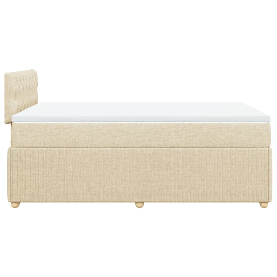 Boxspring met matras stof crèmekleurig 120x200 cm