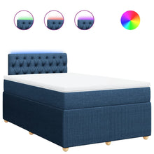 Boxspring met matras stof blauw 120x200 cm