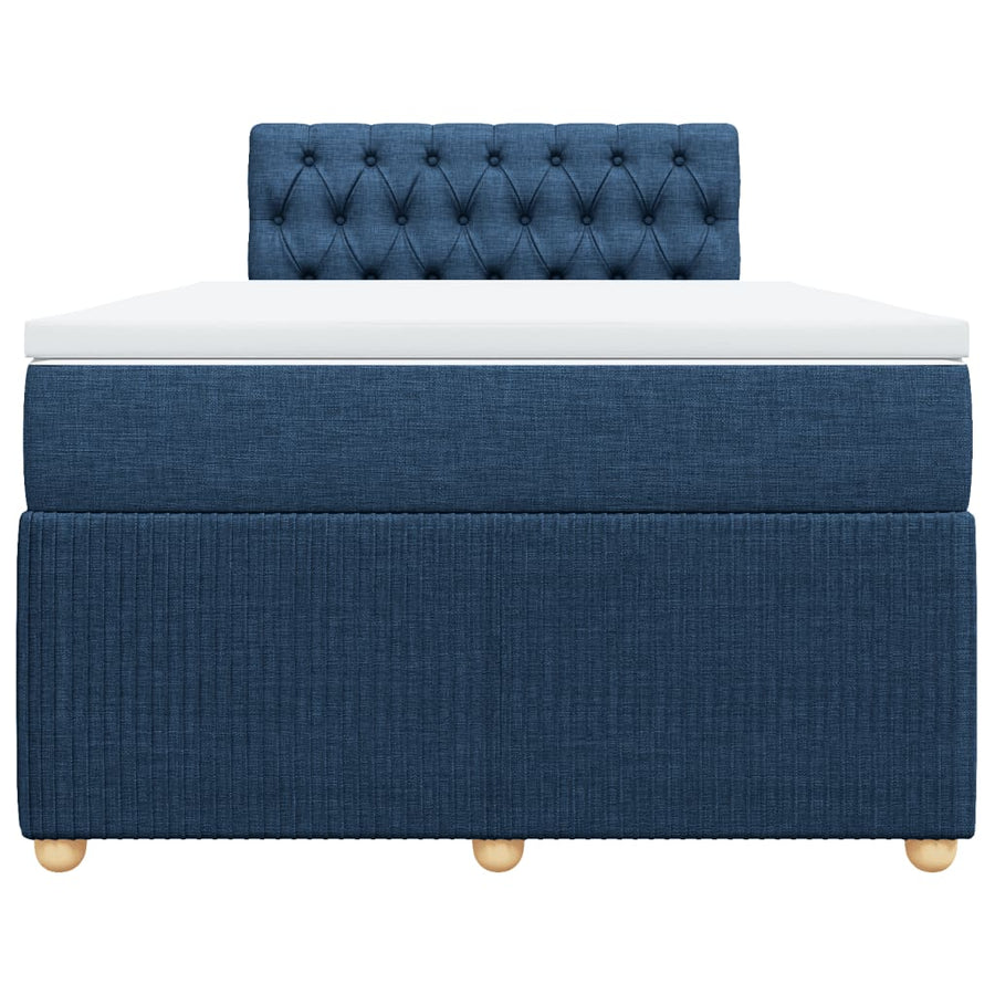 Boxspring met matras stof blauw 120x200 cm