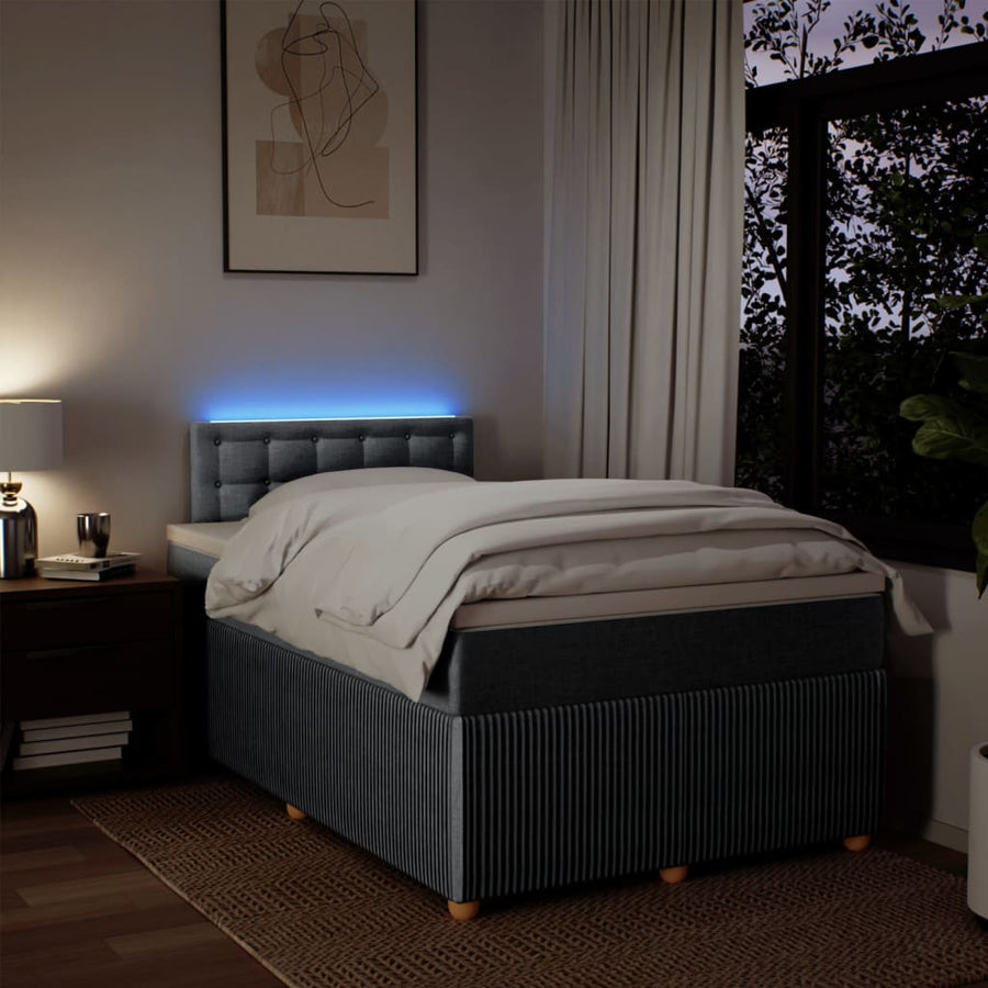 Boxspring met matras stof lichtgrijs 120x200 cm