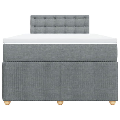 Boxspring met matras stof lichtgrijs 120x200 cm