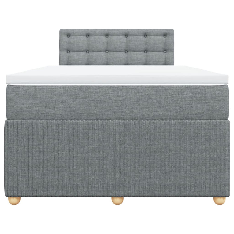 Boxspring met matras stof lichtgrijs 120x200 cm