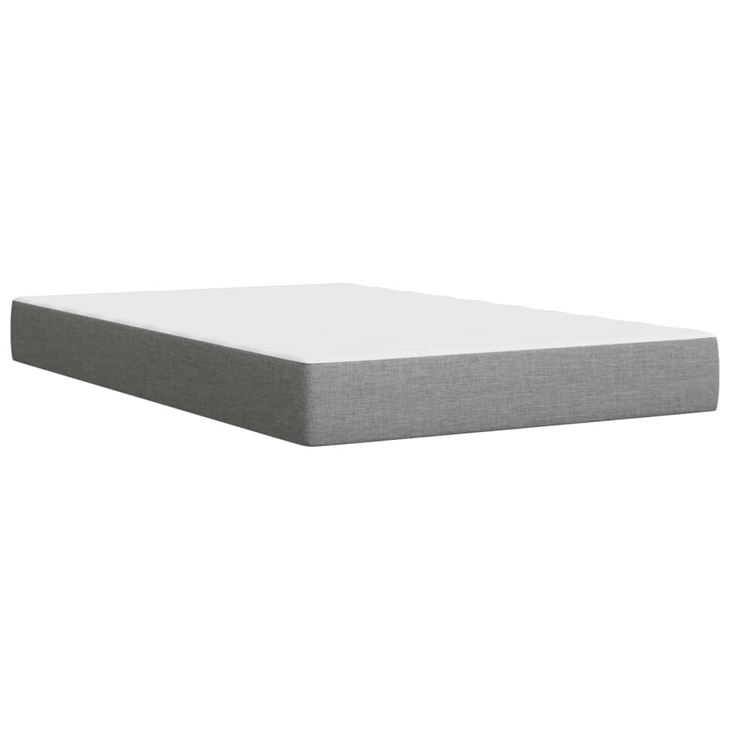 Boxspring met matras stof lichtgrijs 120x200 cm