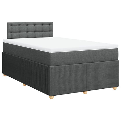 Boxspring met matras stof donkergrijs 120x200 cm