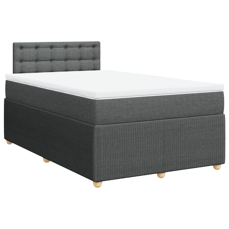 Boxspring met matras stof donkergrijs 120x200 cm