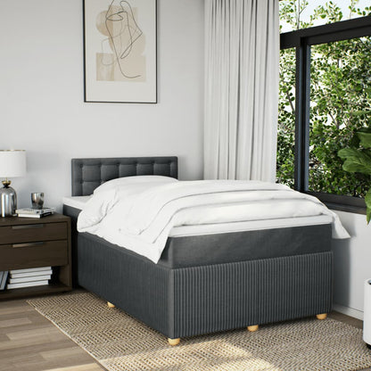 Boxspring met matras stof donkergrijs 120x200 cm