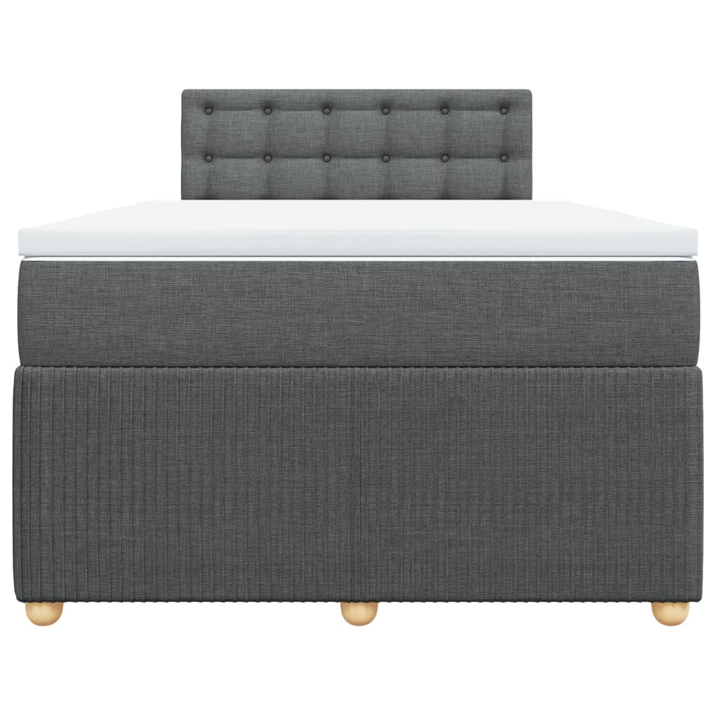 Boxspring met matras stof donkergrijs 120x200 cm
