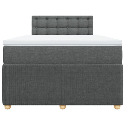 Boxspring met matras stof donkergrijs 120x200 cm